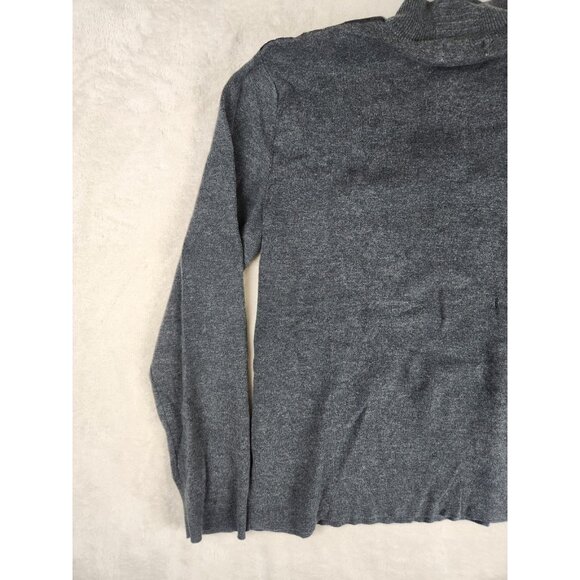 Calvin Klein Men's Sweater Size Med Pullover 1/4 Zip Shoulder Patch Cotton Gray - Picture 8 of 13